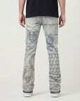 W by Waimea Men's "The Bulldog" Rhinestone Stacked Fit Jeans