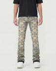 Waimea Men's Roman Cross Rhinestone Stacked Jeans