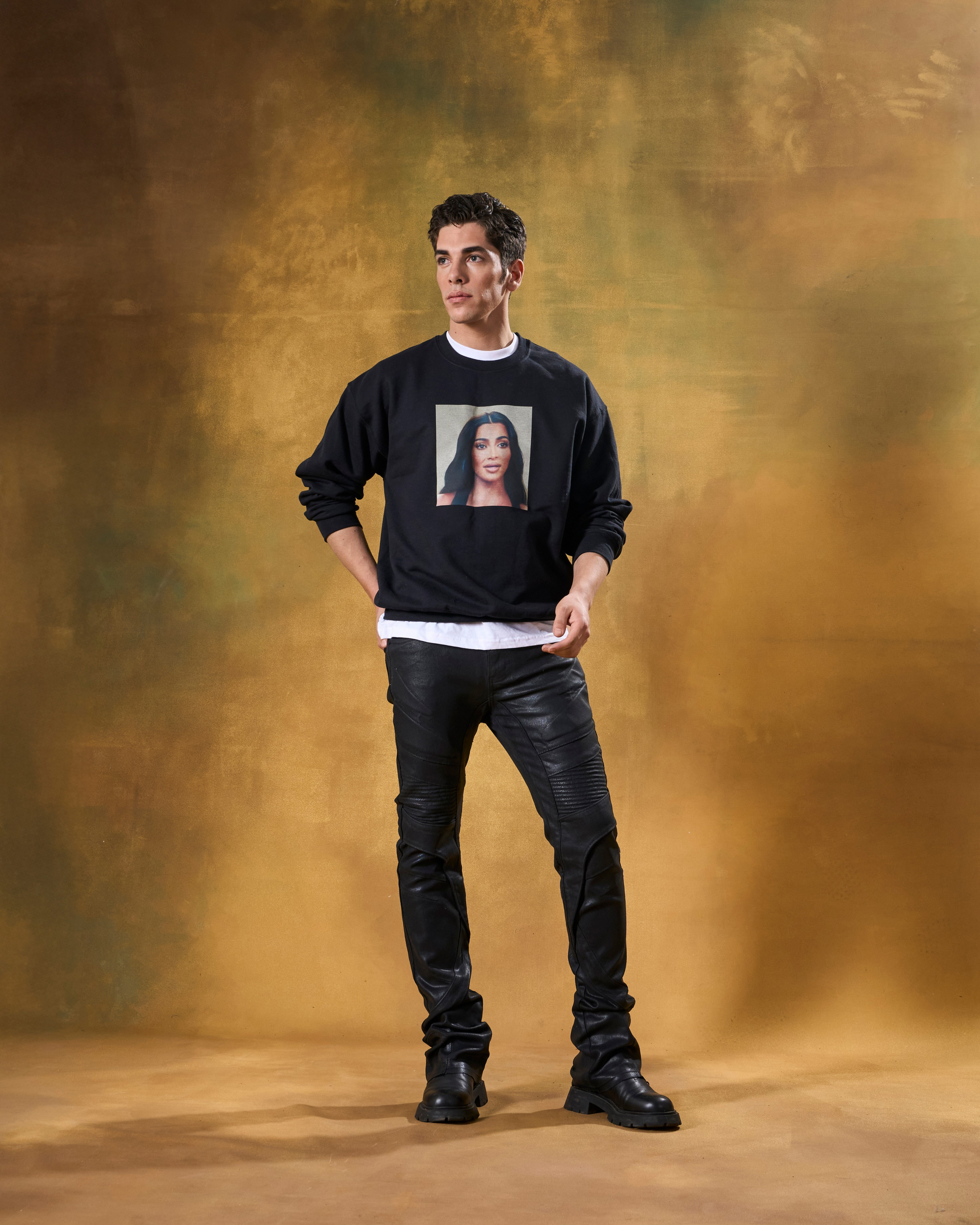 W by Waimea Men’s Stacked Fit Wax Jeans with Embossed Panels