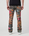 Waimea Men's Black Multi "JUNGLE" Stacked Jean