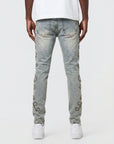 W by Waimea Antique Blue Camo Studded Slim Jean