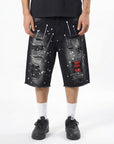 Waimea Men's Denim Shorts with Paint & Rhinestones