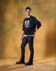 W by Waimea Men’s Stacked Fit Wax Jeans with Embossed Panels