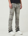 Waimea Men's Stacked Fit Jean With Distressed Graphic Print & Rhinestone Embellishments