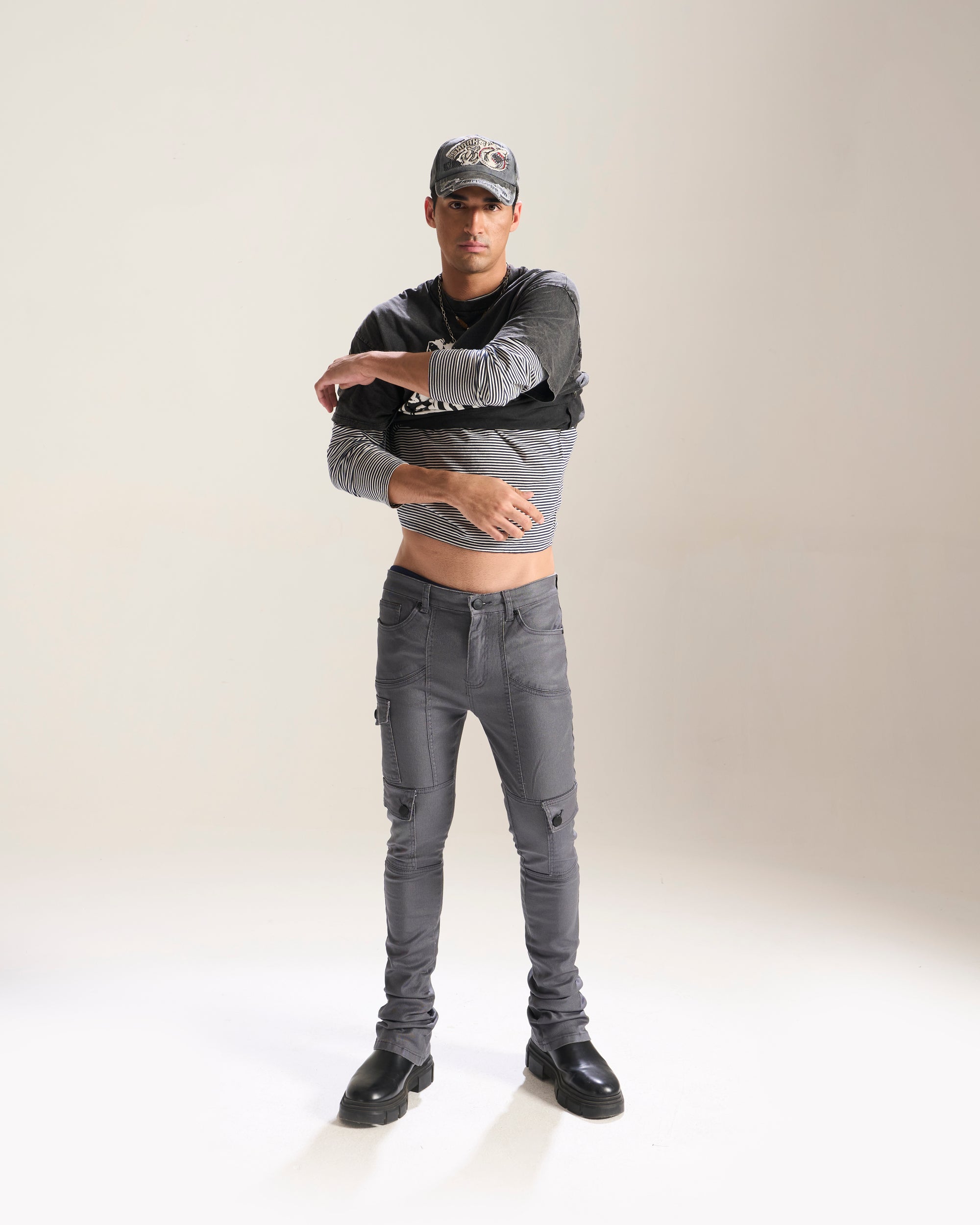 Waimea Men's Wax Coated Cargo Stacked Jeans