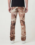 Waimea Men's Stacked Fit Jean With Distressed Graphic Print & Rhinestone Embellishments