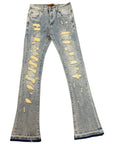 Waimea Men's Stacked Fit Jeans with Rhinestones Front and Back