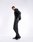 Waimea Men's Rock & Roll Wax Coated Studded Stacked Jeans