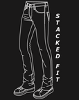 Grey Stacked Fit Coated Wax Jeans