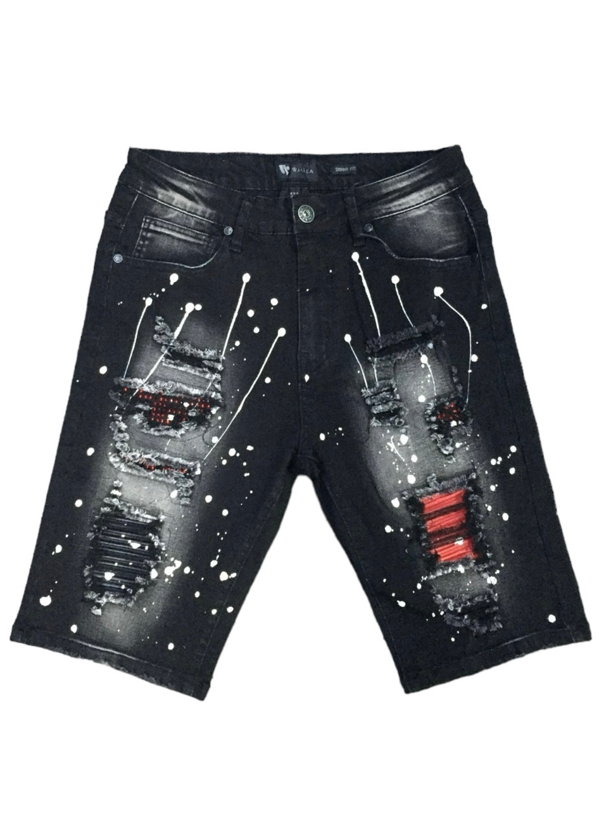 Waimea Men's Denim Shorts with Paint & Rhinestones