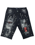 Waimea Men's Denim Shorts with Paint & Rhinestones