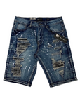 Waimea Men's Denim Shorts with Paint & Rhinestones