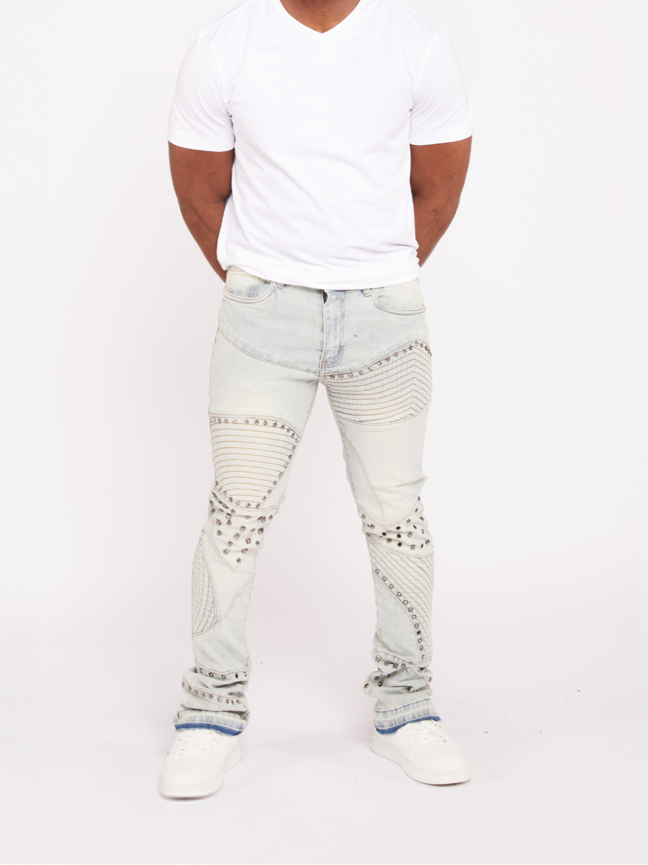 Waimea Men's Rock & Roll Studded Stacked Jeans