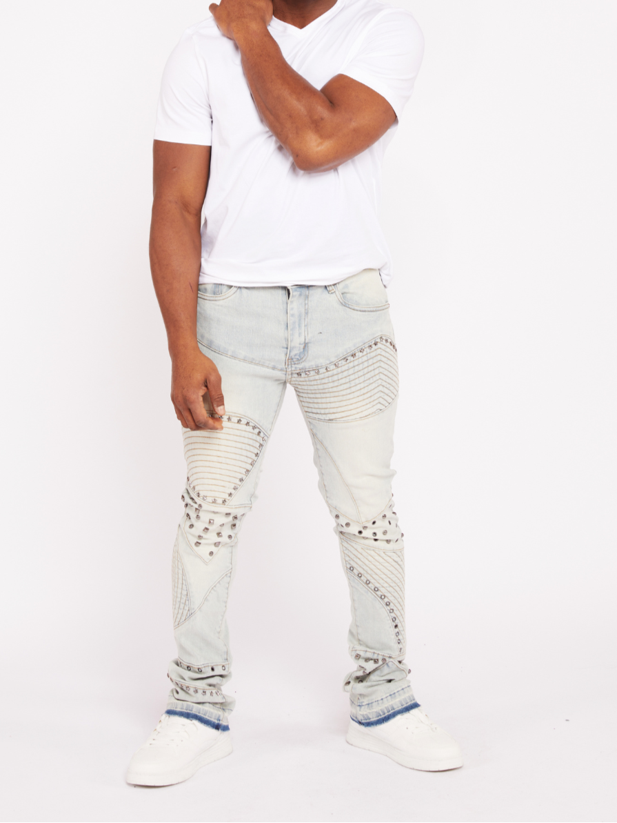 Waimea Men's Rock & Roll Studded Stacked Jeans