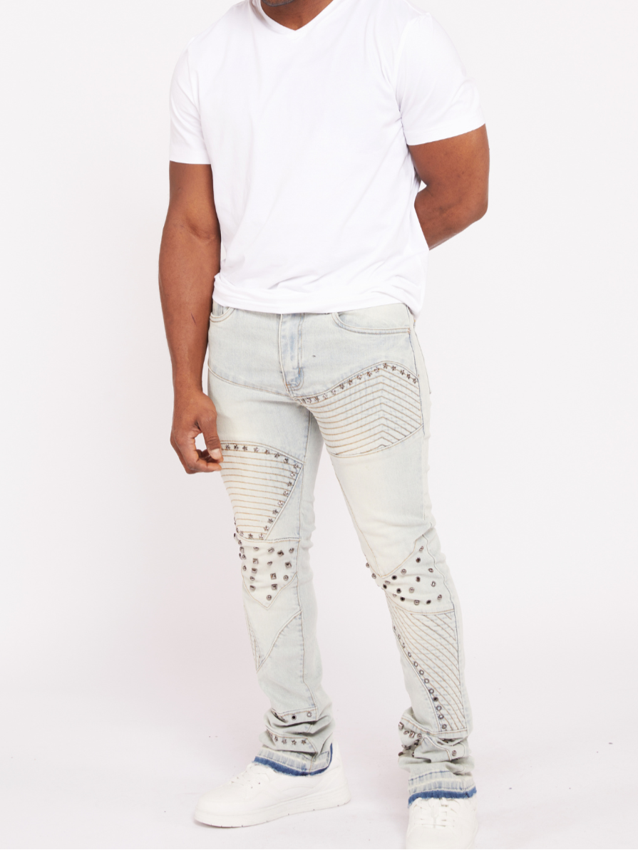 Waimea Men's Rock & Roll Studded Stacked Jeans