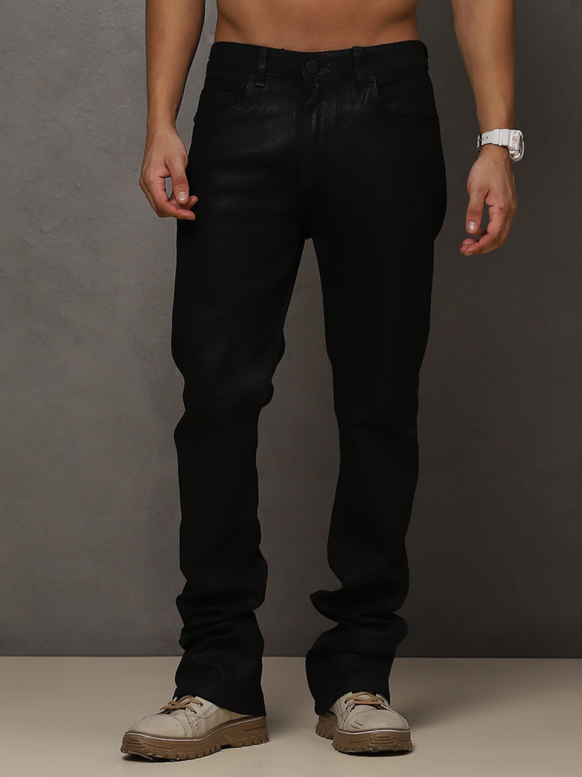 W by Waimea Men's Basic Wax Stacked Jeans