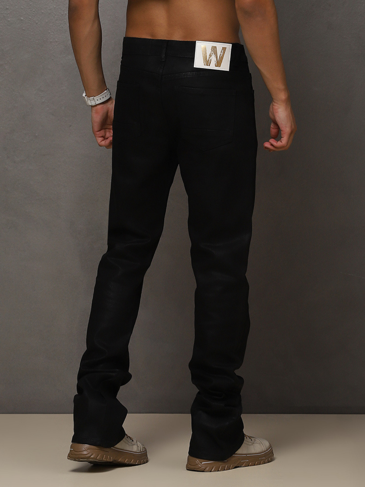 W by Waimea Men's Basic Wax Stacked Jeans
