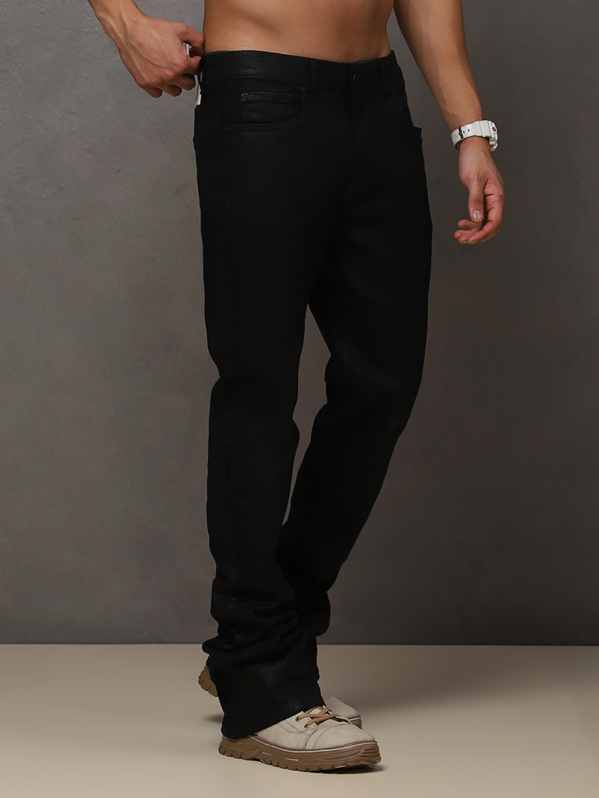 W by Waimea Men's Basic Wax Stacked Jeans