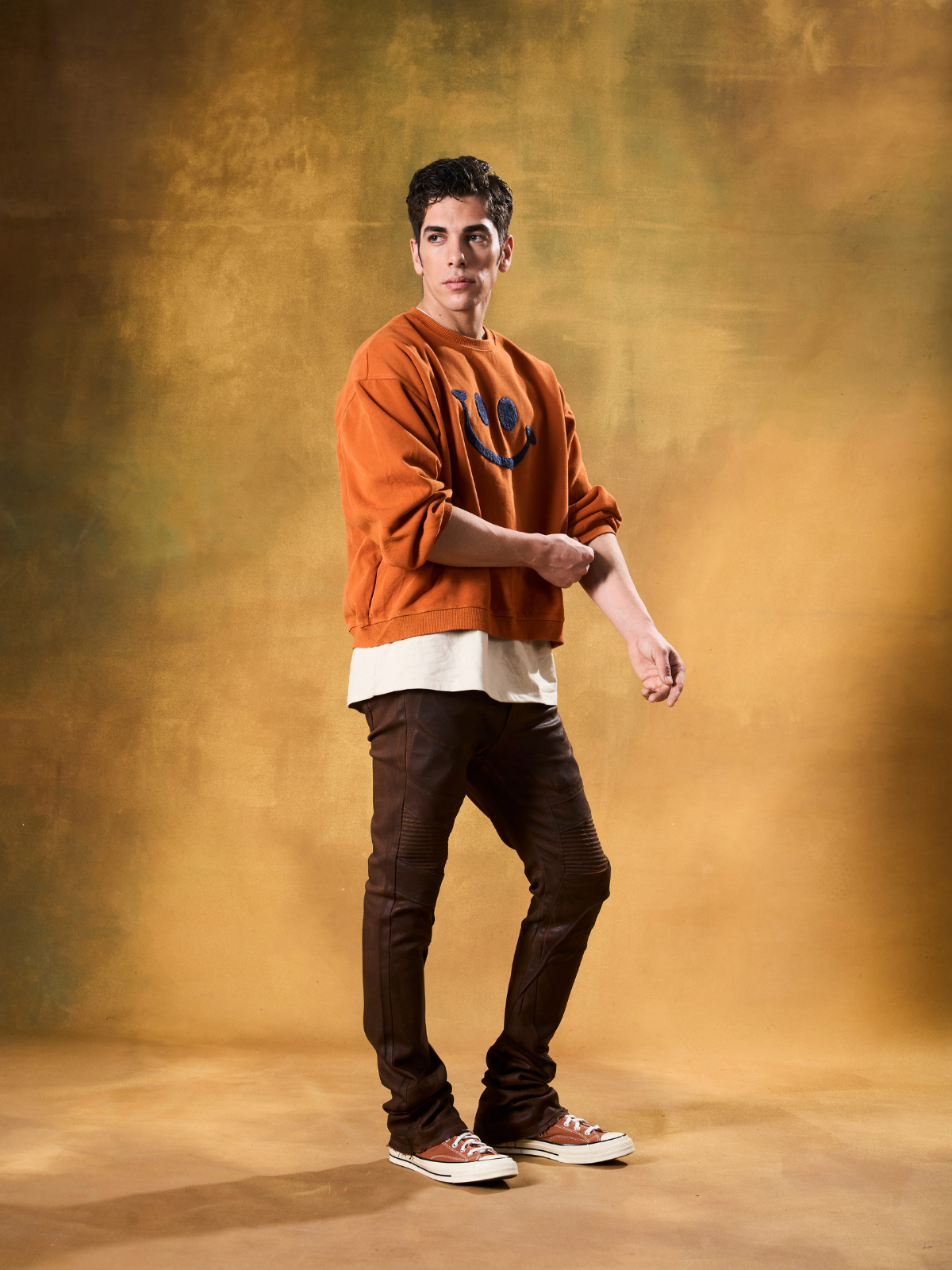 W by Waimea Men’s Stacked Fit Wax Jeans with Embossed Panels