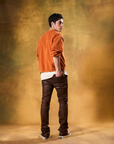 W by Waimea Men’s Stacked Fit Wax Jeans with Embossed Panels