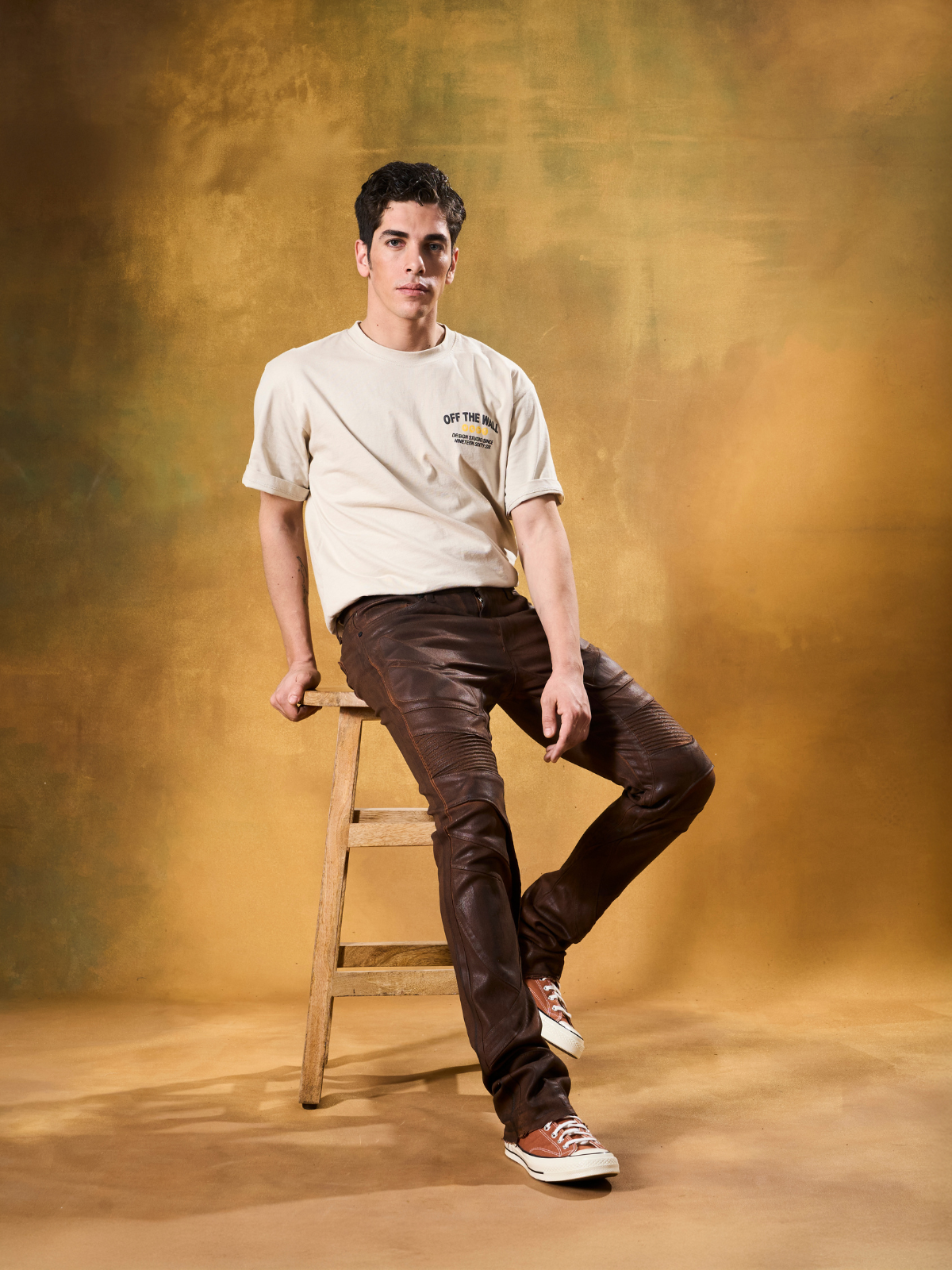 W by Waimea Men’s Stacked Fit Wax Jeans with Embossed Panels