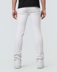 W by Waimea Men's White Studded Stacked Jeans