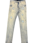 Waimea Men's Black Wash Skinny Jeans with Rips & Repair