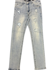 Waimea Men's Black Wash Skinny Jeans with Rips & Repair