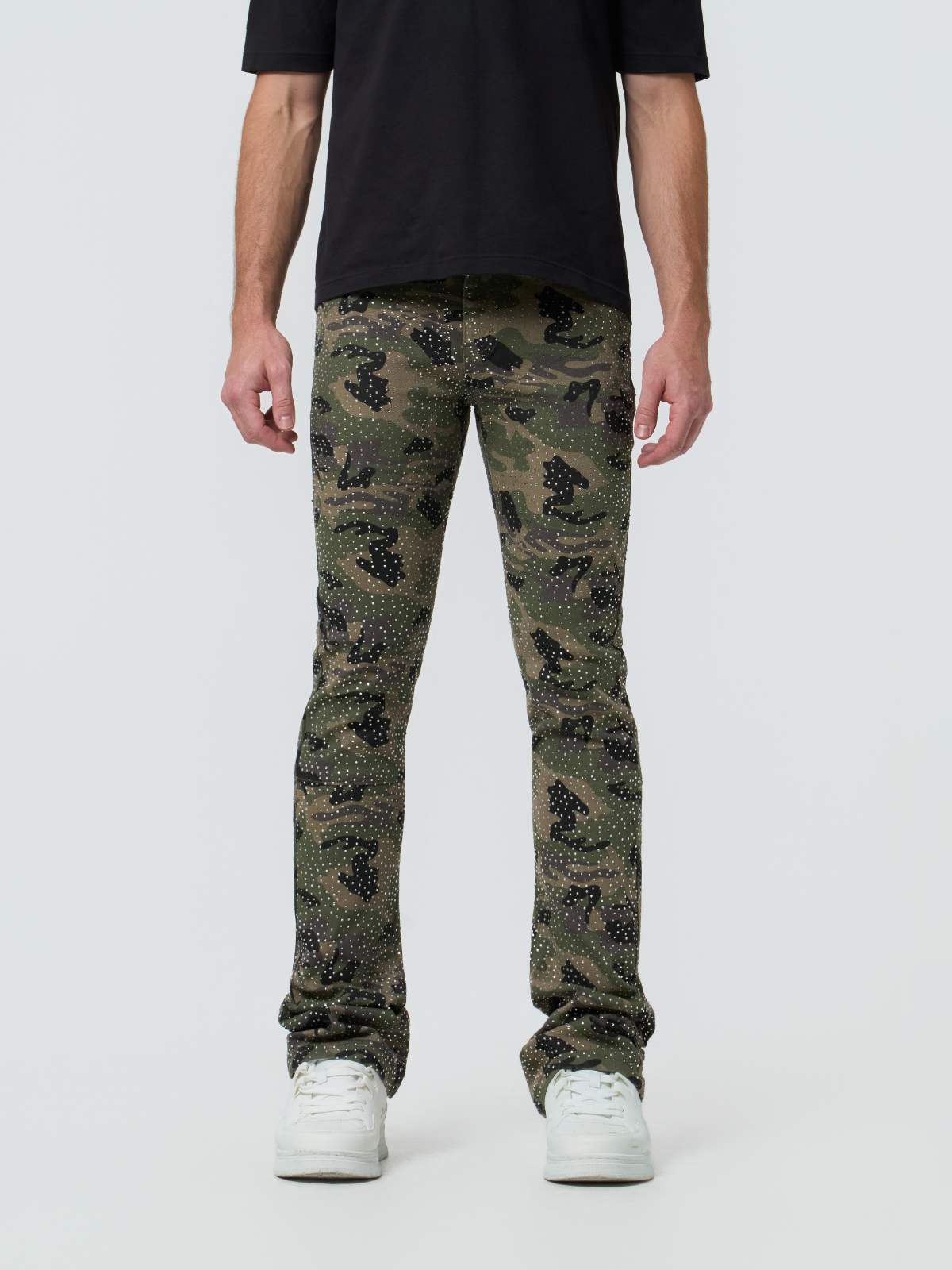 Waimea Men's Camo Rhinestones Stacked Jeans