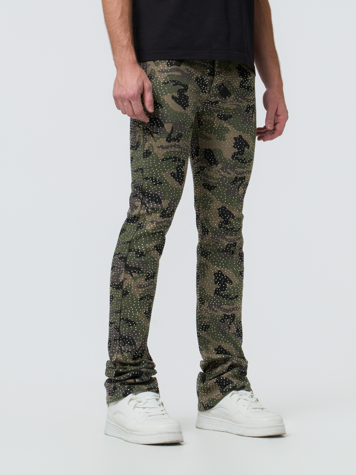 Waimea Men's Camo Rhinestones Stacked Jeans