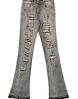 Waimea Men's Stacked Fit Jeans with Rhinestones Front and Back