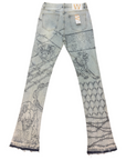 W by Waimea Men's "The Bulldog" Rhinestone Stacked Fit Jeans