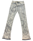 W by Waimea Men's "The Bulldog" Rhinestone Stacked Fit Jeans