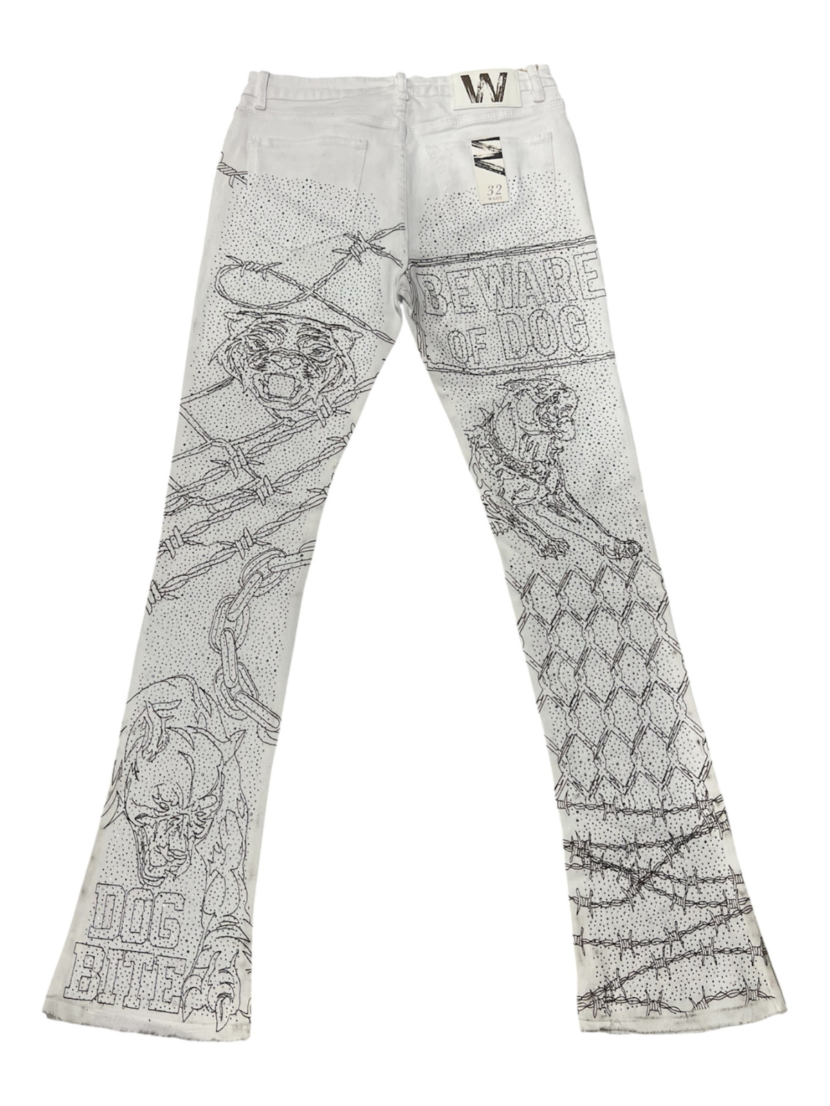 W by Waimea Men's "The Bulldog" Rhinestone Stacked Fit Jeans