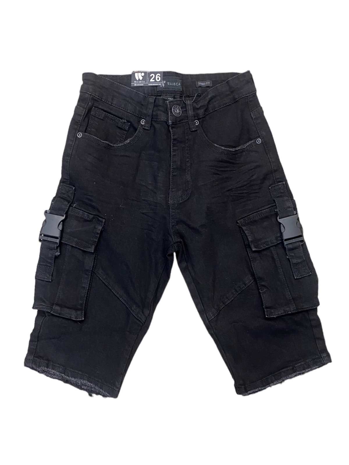 Waimea Men's Black Buckle Cargo Shorts