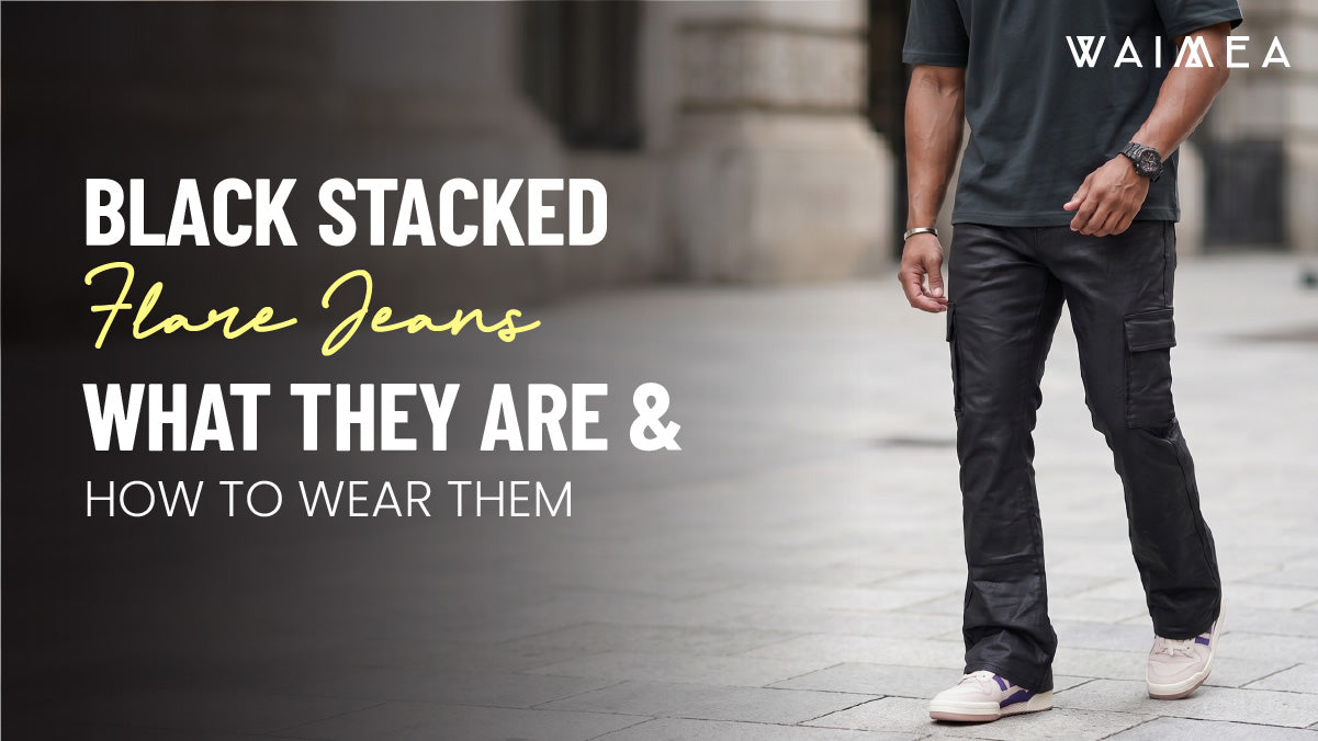 Black Stacked Flare Jeans