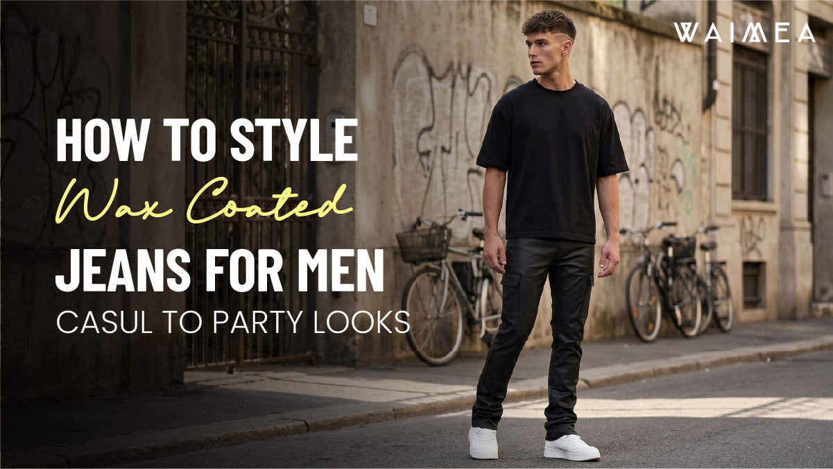 wax coated jeans for men