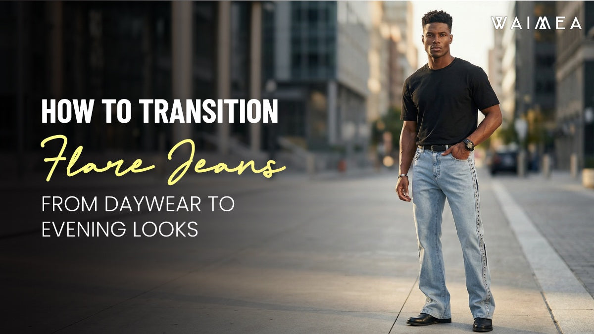 mens flare denim jeans