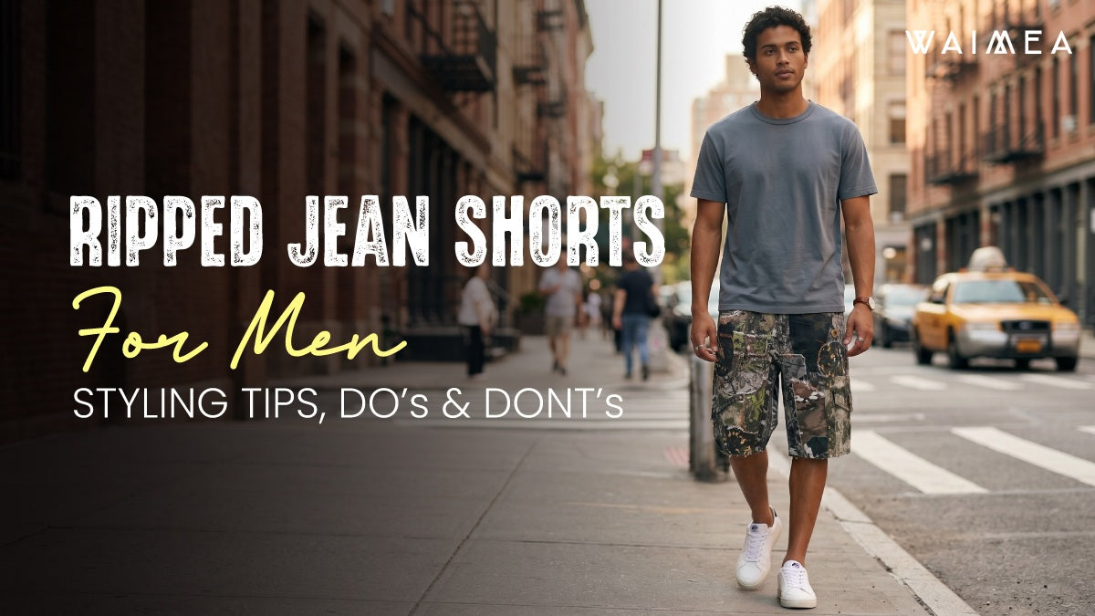 Ripped Jean Shorts for Men