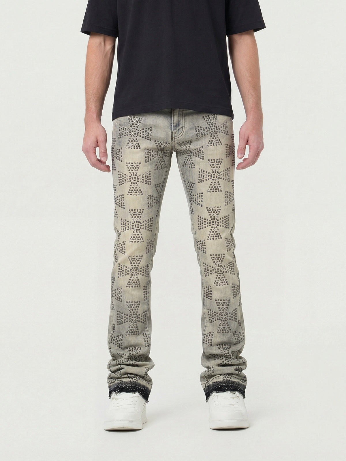Waimea Men's Roman Cross Rhinestone Stacked Jeans – Waimea Online