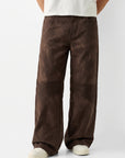 W by Waimea Men's PU Leather Baggy Fit Jeans