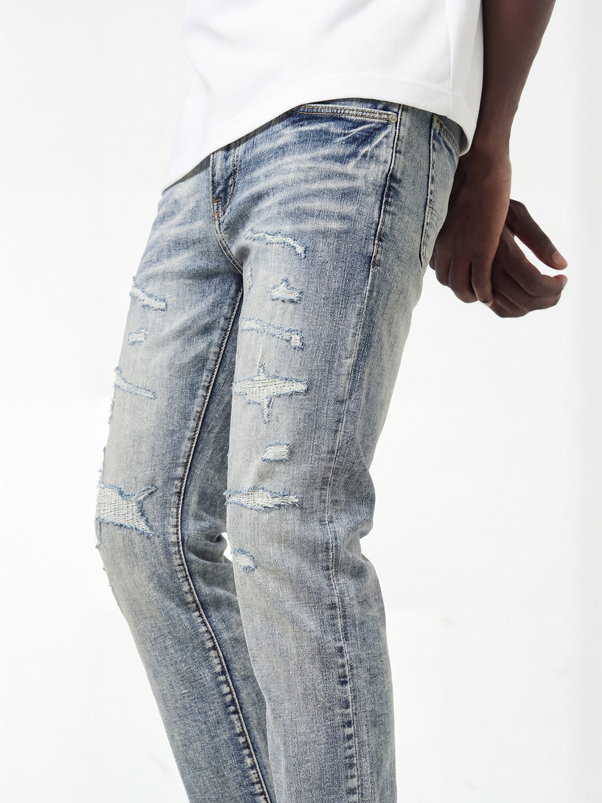 W by Waimea Men's Signature Distressed Slim Fit Jean