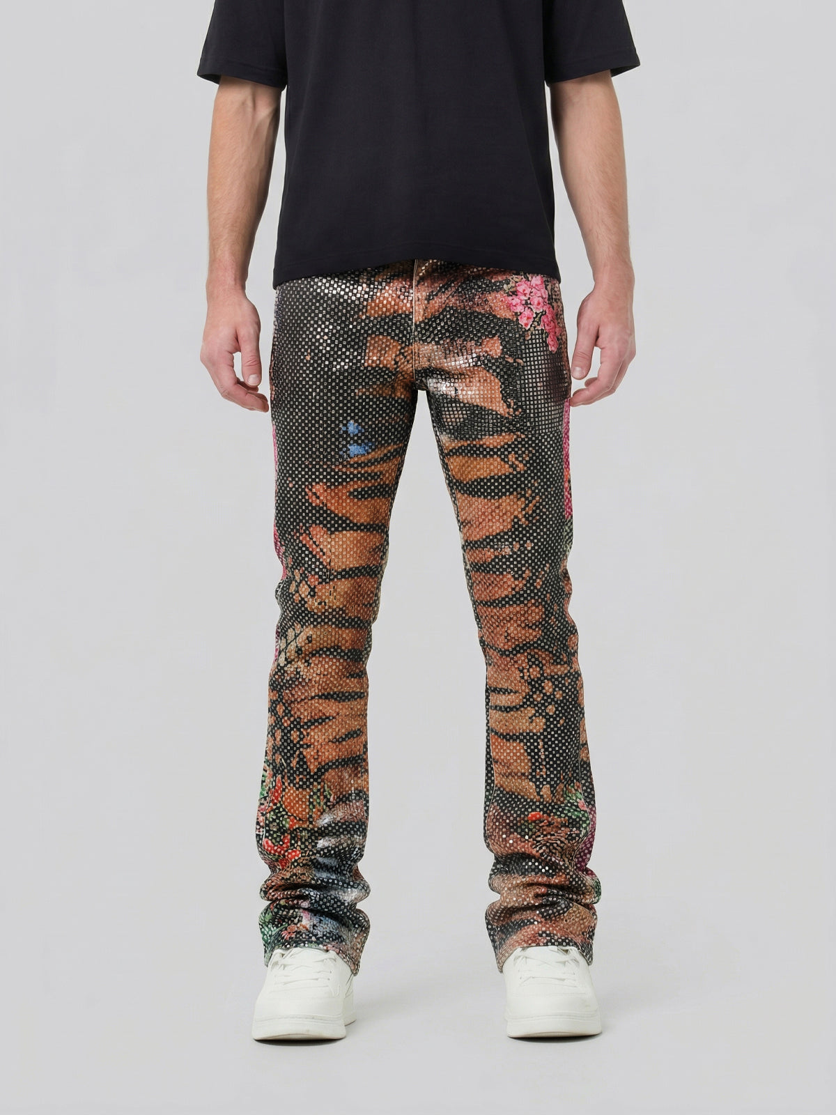 Waimea Men's Black Multi "JUNGLE" Stacked Jean