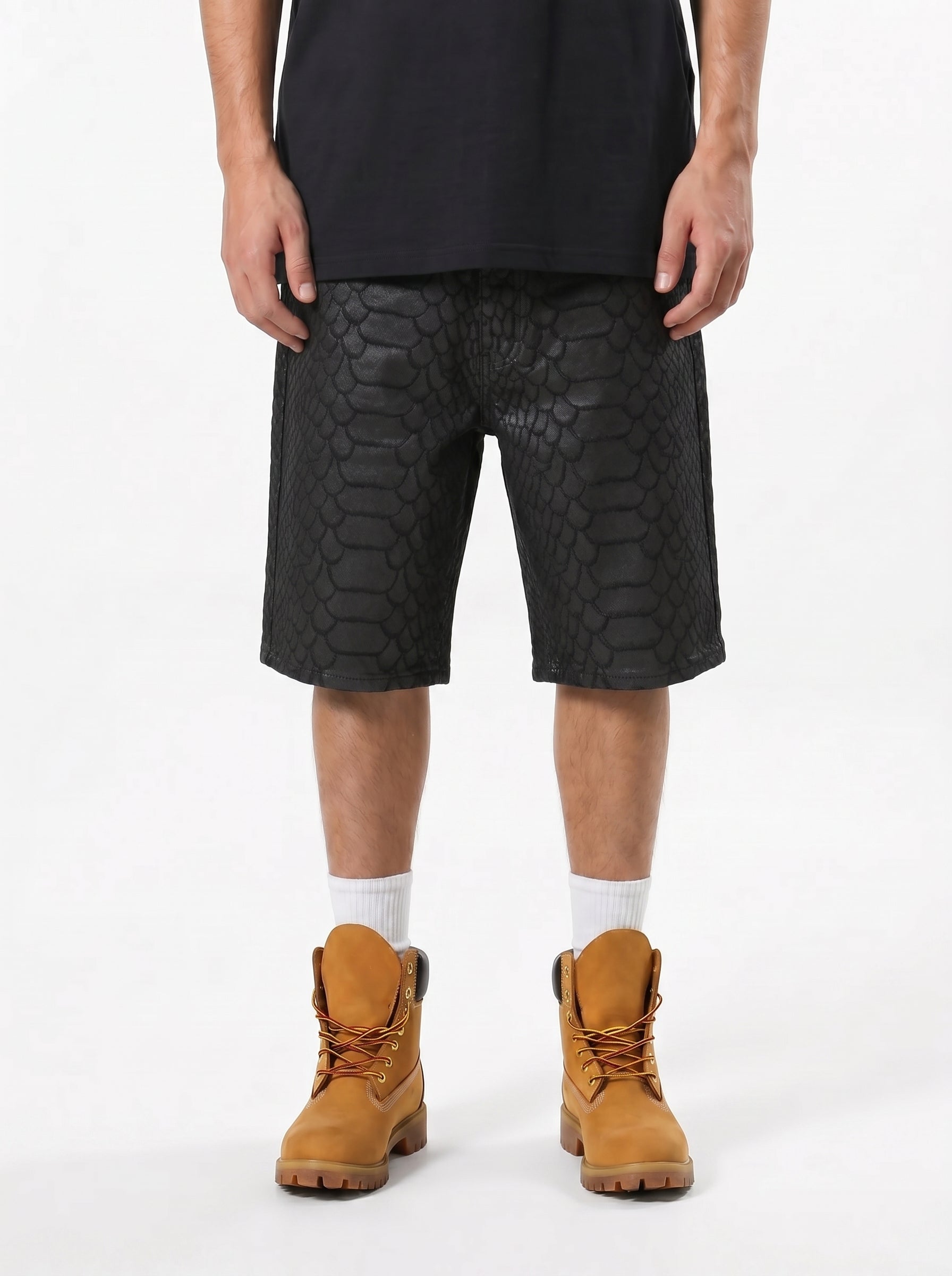 Men's Jet Black Python Short