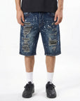 Waimea Men's Denim Shorts with Paint & Rhinestones
