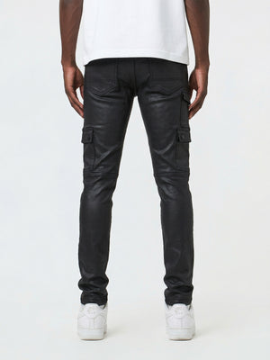 Waimea Men’s Jet Black Wax-Coated Cargo Jeans