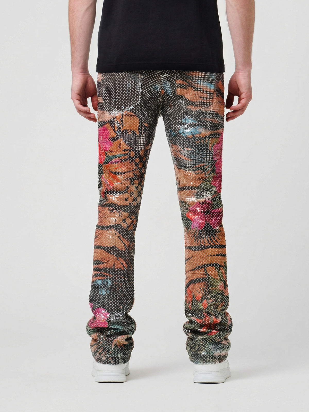 Waimea Men's Black Multi "JUNGLE" Stacked Jean