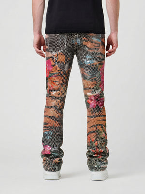 Waimea Men's Black Multi "JUNGLE" Stacked Jean