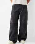 W by Waimea Men's PU Leather Baggy Fit Jeans