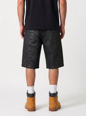 Men's Jet Black Python Short
